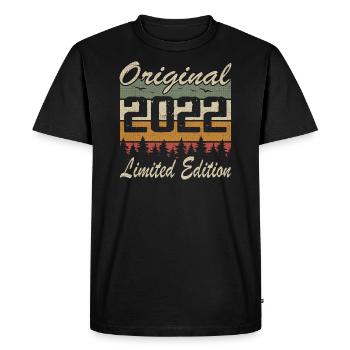 Vintage Anniversaire Idée Cadeau Original 2022 - T-shirt Premium bio Homme - noir - Devant - Nico (187cm)