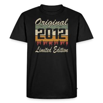 Vintage Anniversaire Idée Cadeau Original 2012 - T-shirt Premium bio Homme - noir - Devant - Nico (187cm)