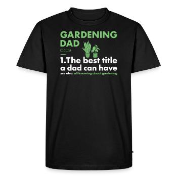 Jardinier Papa Définition Jardinage - T-shirt Premium bio Homme - noir - Devant - Nico (187cm)