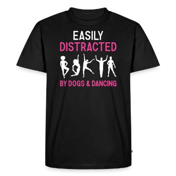 Danseur Facilement Distrait Par Les Chiens Et La Danse - T-shirt Premium bio Homme - noir - Devant - Nico (187cm)