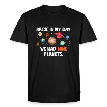 Funny solar system we had nine planets - Men's Premium Organic T-Shirt - black - Front - Nico (187cm)