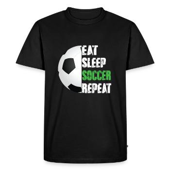 Eat Sleep Soccer Repeat - Men's Premium Organic T-Shirt - black - Front - Nico (187cm)