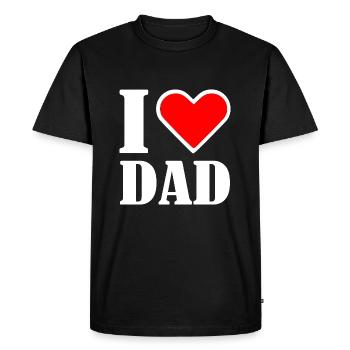 I love dad - T-shirt Premium bio Homme - noir - Devant - Nico (187cm)