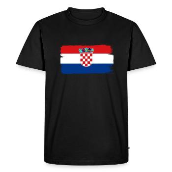 Croatie Drapeau Mer Adriatique Zagreb Drapeau croate - T-shirt Premium bio Homme - noir - Devant - Nico (187cm)