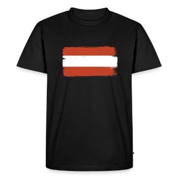 Drapeau de l’Autriche Autriche Drapeau autrichien AT - T-shirt Premium bio Homme - noir - Devant - Nico (187cm)