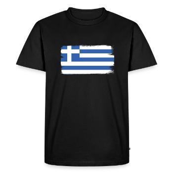 Grèce Drapeau Hellas Athènes Drapeau grec - T-shirt Premium bio Homme - noir - Devant - Nico (187cm)