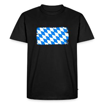 Drapeau de Bavière Utilisé Look Drapeau bavarois Vintage - T-shirt Premium bio Homme - noir - Devant - Nico (187cm)
