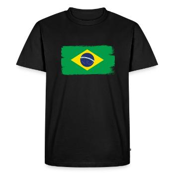 Drapeau Brésil Drapeau brésilien Amérique du Sud - T-shirt Premium bio Homme - noir - Devant - Nico (187cm)