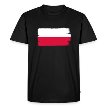 Poland Flag Used Look Polska Polish Flag - Men's Premium Organic T-Shirt - black - Front - Nico (187cm)