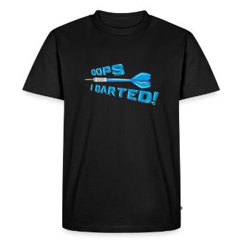 Oops I Darted! Humor Pun Gift - Men's Premium Organic T-Shirt - black - Front - Nico (187cm)
