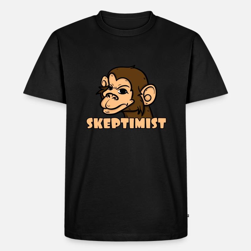 Skeptiker Affe - Skeptimist - Männer Premium Bio T-Shirt - Schwarz