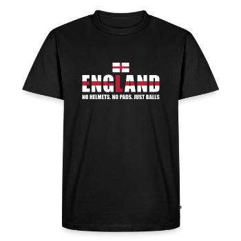 Pas de casques pas de coussinets juste des ballons Angleterre Rugby - T-shirt Premium bio Homme - noir - Devant - Nico (187cm)