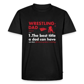 Sport Dad Définition Lutte - T-shirt Premium bio Homme - noir - Devant - Nico (187cm)