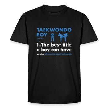 Sport Boy Définition Taekwondo - T-shirt Premium bio Homme - noir - Devant - Nico (187cm)