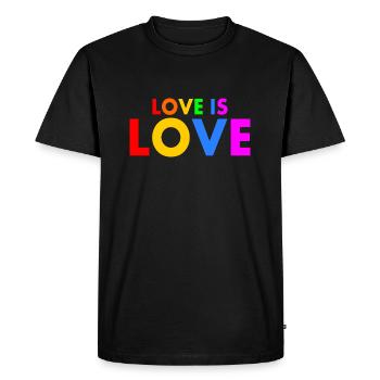 Love is love - Men's Premium Organic T-Shirt - black - Front - Nico (187cm)