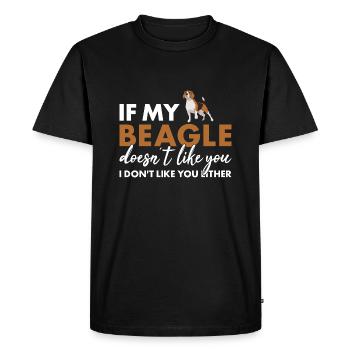 If My Beagle Doesn't Like You - Men's Premium Organic T-Shirt - black - Front - Nico (187cm)