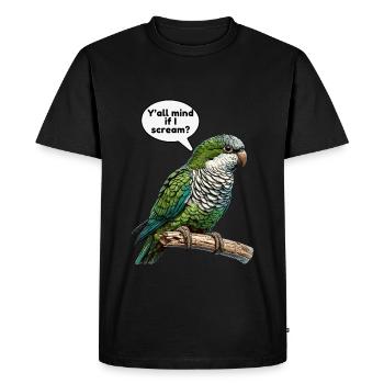 Perroquet Quaker Moine Perruche - T-shirt Premium bio Homme - noir - Devant - Nico (187cm)