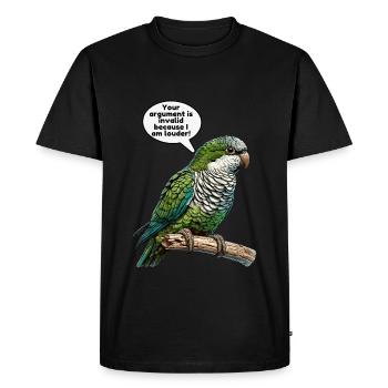 Perroquet Quaker Moine Perruche - T-shirt Premium bio Homme - noir - Devant - Nico (187cm)
