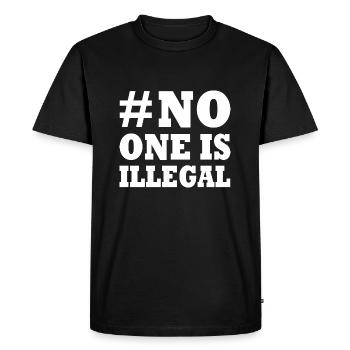 No one is illegal - Men's Premium Organic T-Shirt - black - Front - Nico (187cm)