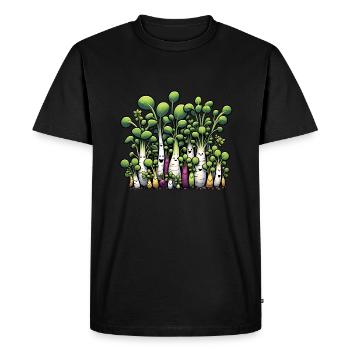 Microgreens Agriculture Vegan Sprouts - Men's Premium Organic T-Shirt - black - Front - Nico (187cm)