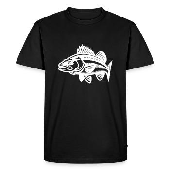 Baignade Poisson sandre - T-shirt Premium bio Homme - noir - Devant - Nico (187cm)