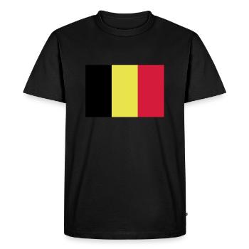 drapeau_belgique - T-shirt Premium bio Homme - noir - Devant - Nico (187cm)