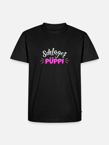 Schlager Pueppi - Männer Premium Bio T-Shirt - Schwarz