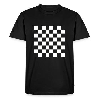 Schachbrett - Männer Premium Bio T-Shirt - Schwarz - Vorne - Nico (187cm)
