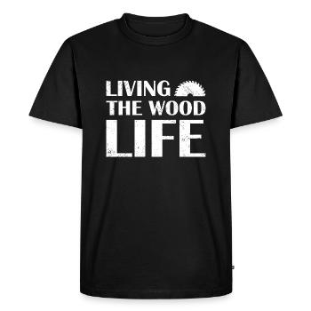 Carpenter Living The Wood Life Woodworking - Men's Premium Organic T-Shirt - black - Front - Nico (187cm)