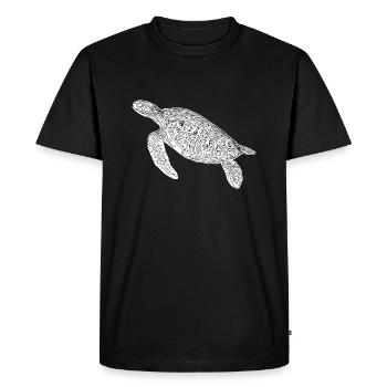 Vintage diving turtle - Men's Premium Organic T-Shirt - black - Front - Nico (187cm)