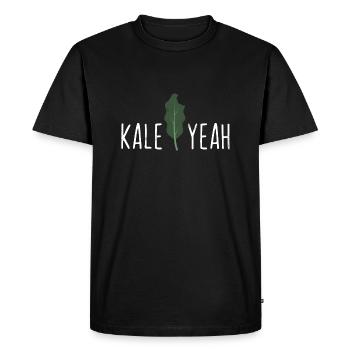 Kale Yeah Funny Vegan Pun Gift - Men's Premium Organic T-Shirt - black - Front - Nico (187cm)