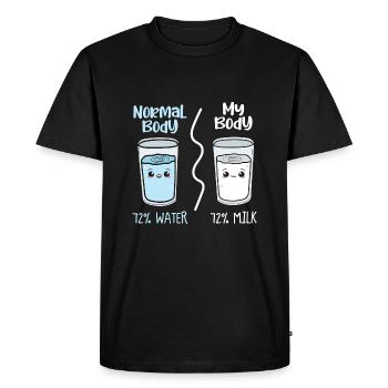Milk normal body / My Body gift idea - Men's Premium Organic T-Shirt - black - Front - Nico (187cm)
