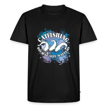 Poisson-chat Wels Waller sur des taches de couleur - T-shirt Premium bio Homme - noir - Devant - Nico (187cm)