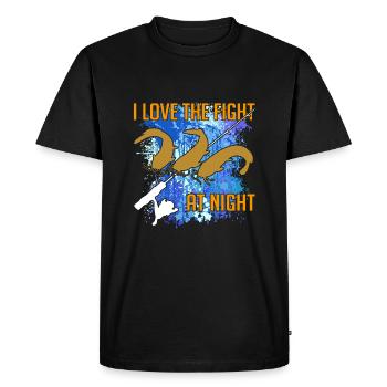 Catfish Catfish Silhouette Fishing Rod and Splashes of Color - Men's Premium Organic T-Shirt - black - Front - Nico (187cm)
