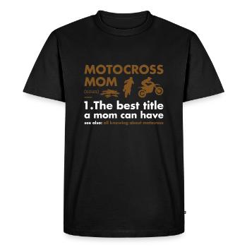 Sport Maman Définition Motocross - T-shirt Premium bio Homme - noir - Devant - Nico (187cm)