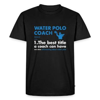 Définition de l’entraîneur sportif Water-polo - T-shirt Premium bio Homme - noir - Devant - Nico (187cm)