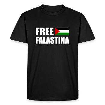 Free palestine free falastina - T-shirt Premium bio Homme - noir - Devant - Nico (187cm)