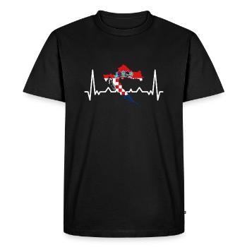 Drapeau de la Croatie Pulse Adriatique Zagreb Drapeau croate - T-shirt Premium bio Homme - noir - Devant - Nico (187cm)