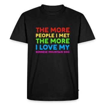 Les gens que j’ai rencontrés J’aime le Bouvier Bernois - T-shirt Premium bio Homme - noir - Devant - Nico (187cm)