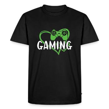 Gamer Heart Gaming - Men's Premium Organic T-Shirt - black - Front - Nico (187cm)