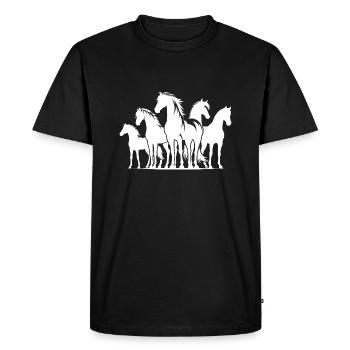 Chevaux élégants avec une crinière sauvage élégante - T-shirt Premium bio Homme - noir - Devant - Nico (187cm)