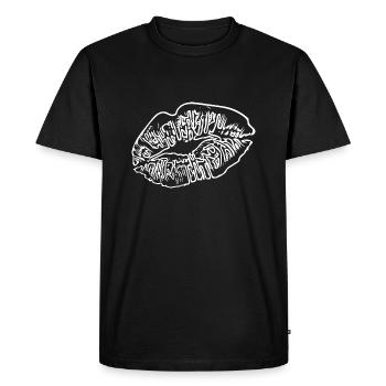 Lipstick Kiss mouth Valentine's Day Kisses - Men's Premium Organic T-Shirt - black - Front - Nico (187cm)