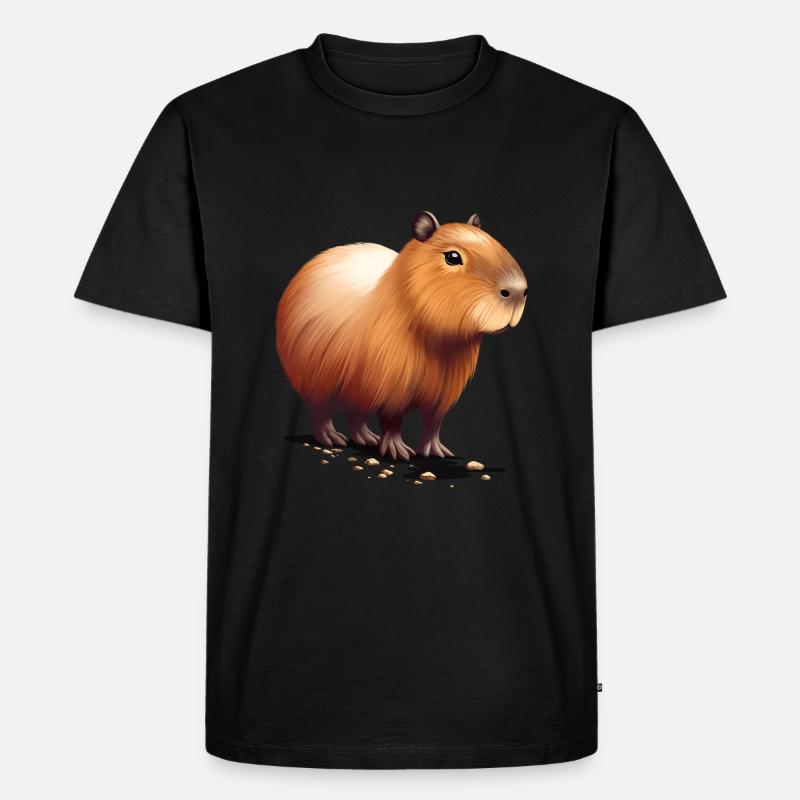 Capybara - Männer Premium Bio T-Shirt - Schwarz