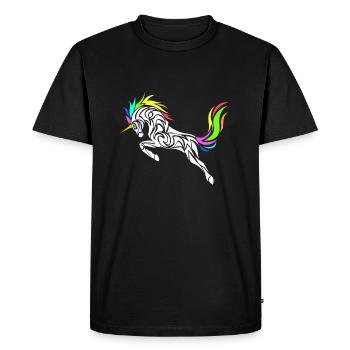 LICORNE STYLISÉE - T-shirt Premium bio Homme - noir - Devant - Nico (187cm)