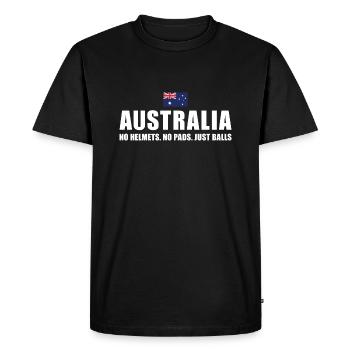 Pas de casques pas de coussinets juste des ballons Australie Rugby - T-shirt Premium bio Homme - noir - Devant - Nico (187cm)