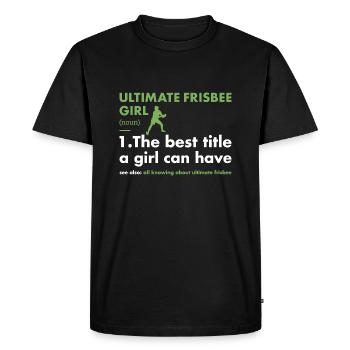 Sport Girl Définition Ultimate Frisbee - T-shirt Premium bio Homme - noir - Devant - Nico (187cm)