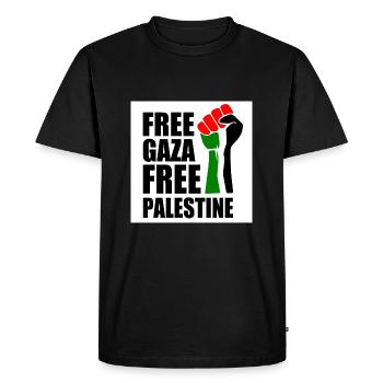 Free gaza Free palestine - T-shirt Premium bio Homme - noir - Devant - Nico (187cm)