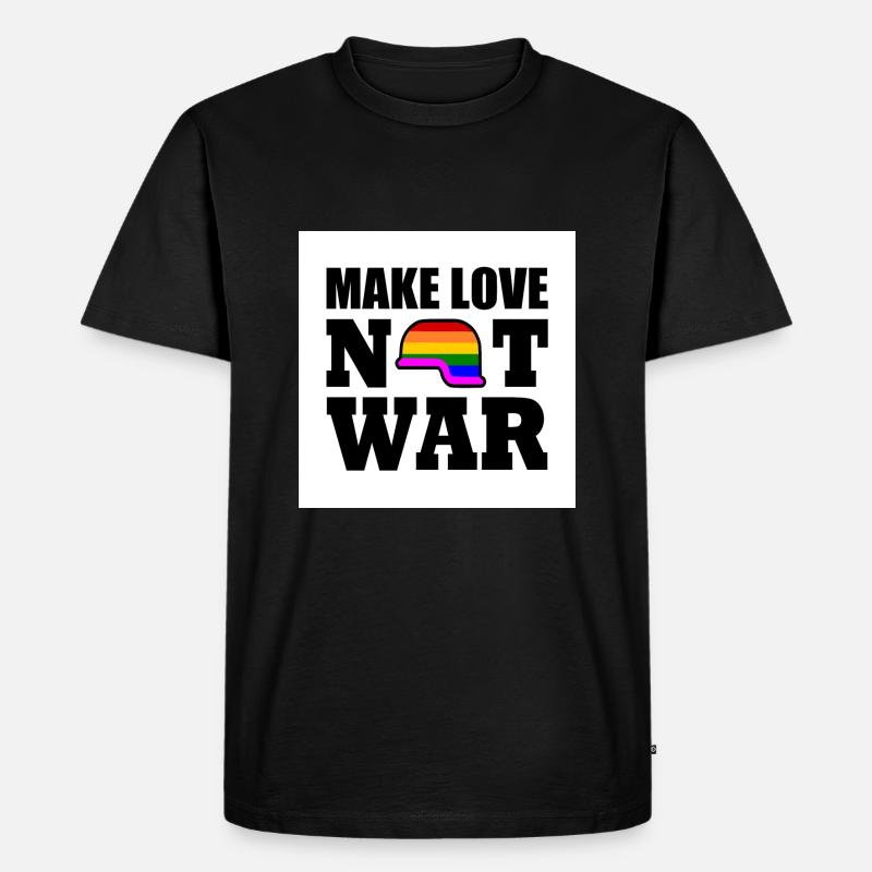 Make love not war - Männer Premium Bio T-Shirt - Schwarz