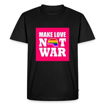 Make love not war - T-shirt Premium bio Homme - noir - Devant - Nico (187cm)