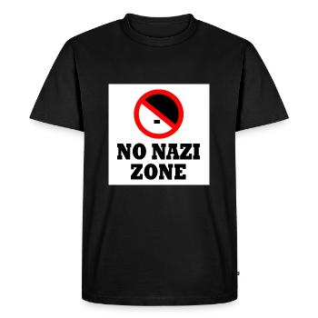 Against the right - no nazis zone - Men's Premium Organic T-Shirt - black - Front - Nico (187cm)